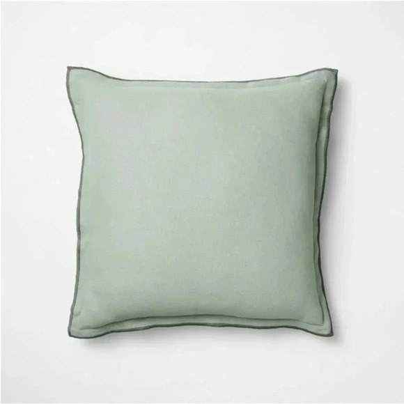 2! NWT Linen Square Throw Pillow Green - Threshold 
designed with Studio McGee - Picture 1 of 6